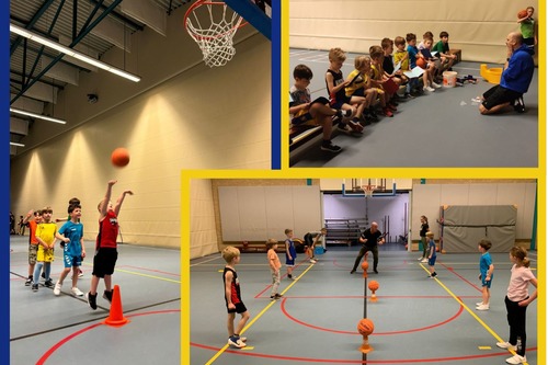 De kinderen van de U8 kregen aan het einde van het seizoen een basketbaldiploma. 